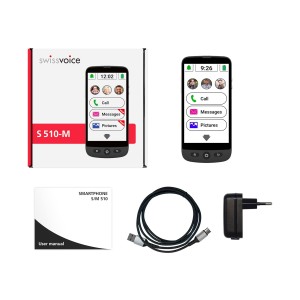 Swissvoice - Smartphone per anziani S510M CG1 con cavo magnetico per la ricarica