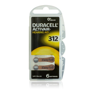 Duracell - Blister 6 pile Acustiche Activair 312